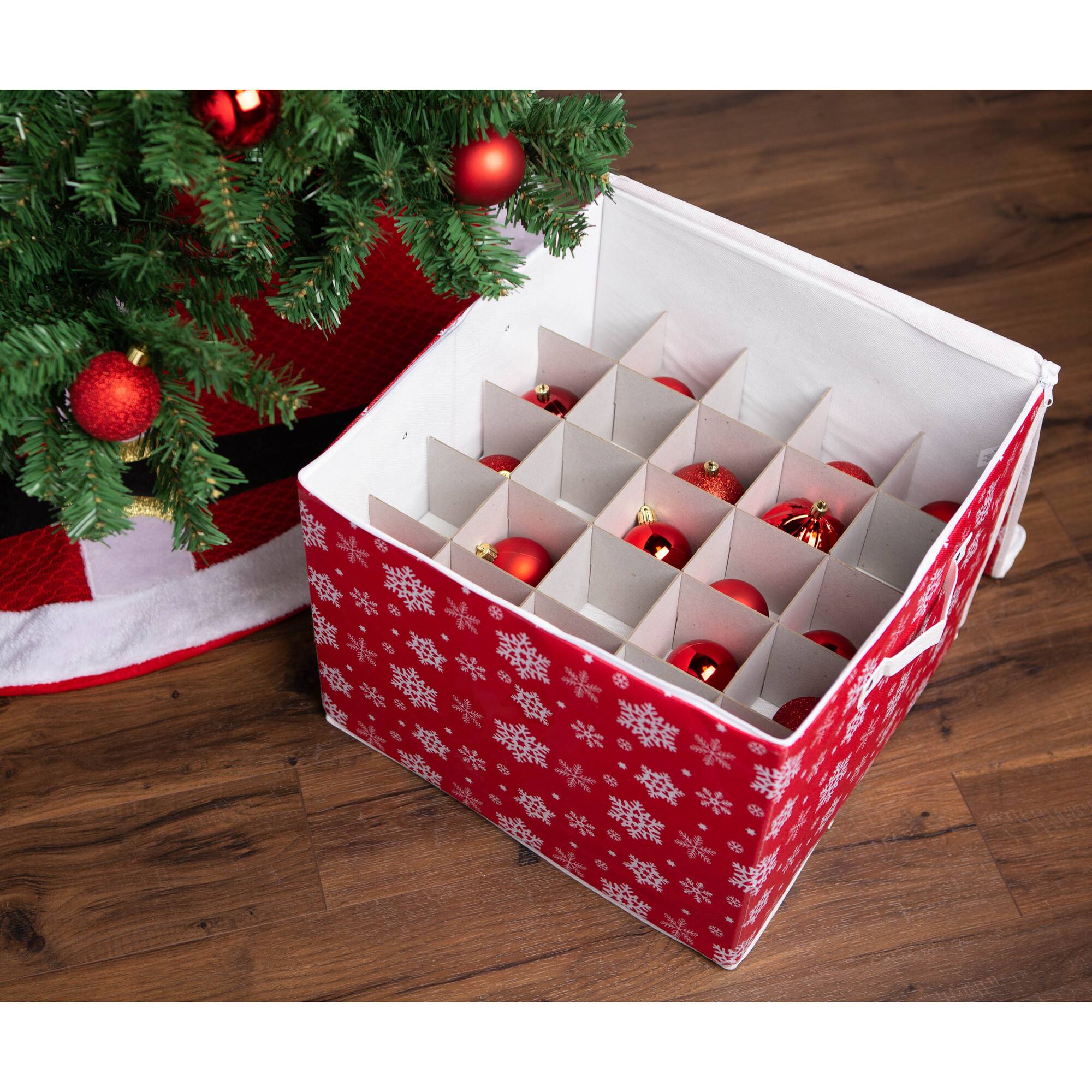 DII® Snowflake Print Large Ornament Storage